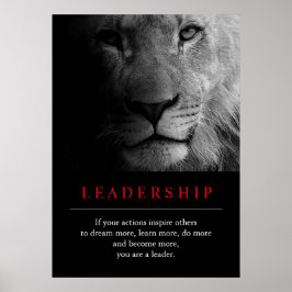 Póster Poster de Leones de Liderazgo Motivador Único de M