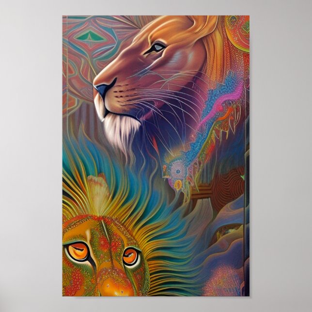 Póster poster de leones de selva (Frente)