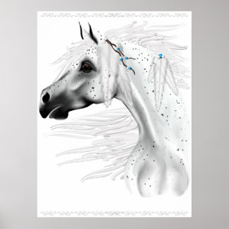 Póster Poster de Leopard Appy y White Feathers