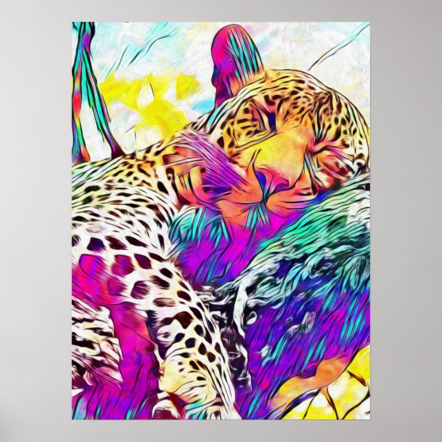 Póster Poster de leopardo del arcoiris (Frente)