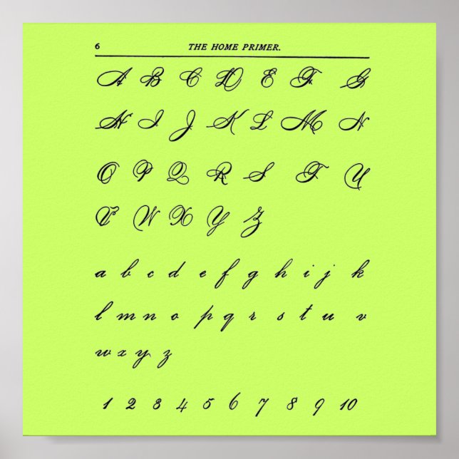 Póster Poster de letras cursivas (Frente)