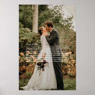 Póster Poster de letras de nuestra canción Boda