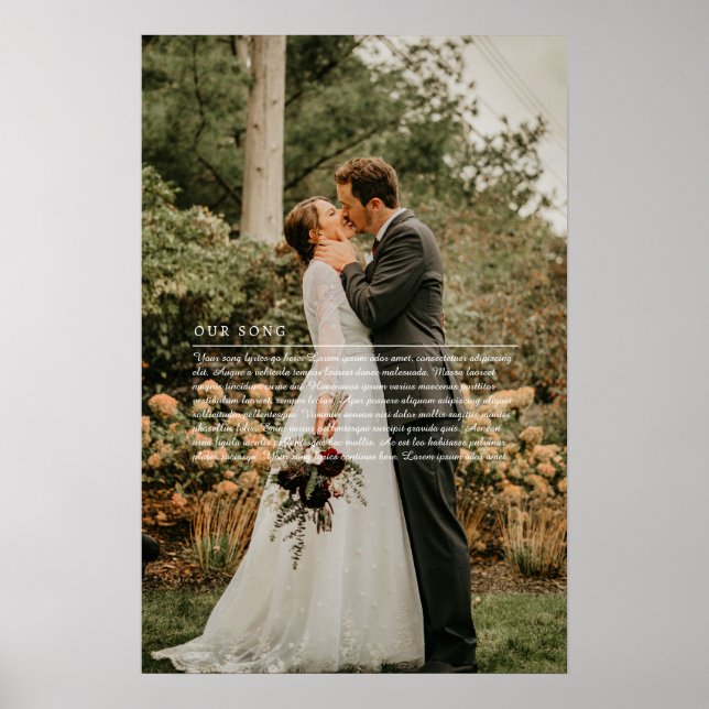 Póster Poster de letras de nuestra canción Boda (Frente)