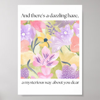 Póster Poster de Letras Florales de Lover