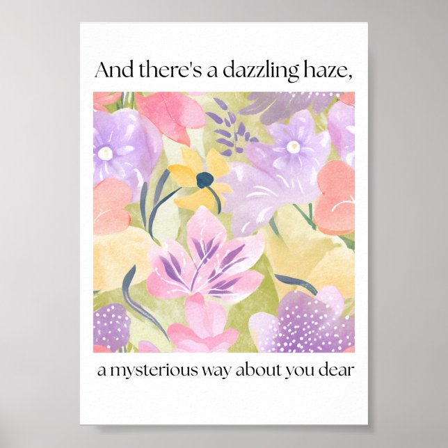 Póster Poster de Letras Florales de Lover (Frente)