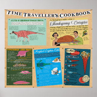 Póster Poster de libros de cocina de viajero de tiempo