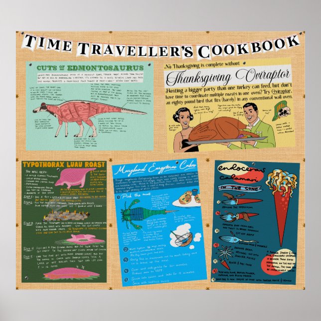 Póster Poster de libros de cocina de viajero de tiempo (Frente)