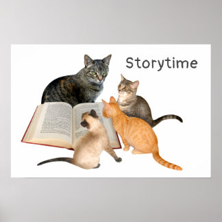 Póster Poster de libros de lectura de gatos