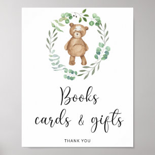 Póster Poster de libros de oso de Woodland tarjetas y reg
