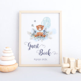 Póster Poster de libros para invitados de Baby Shower de