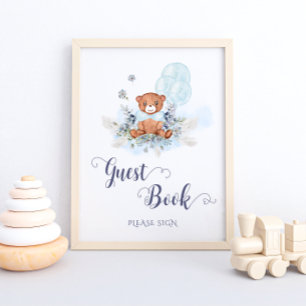 Póster Poster de libros para invitados de Baby Shower de 