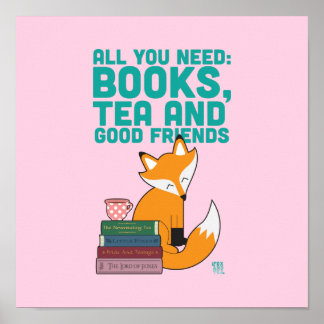 Póster Poster De Libros Y Amigos De Fox Y Tea
