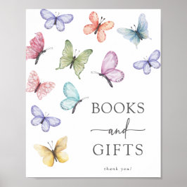 Póster Poster de libros y regalos sobre mariposas