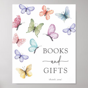 Póster Poster de libros y regalos sobre mariposas