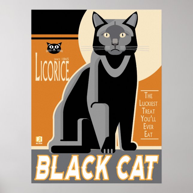 Póster Poster de licencia para gato negro (Frente)