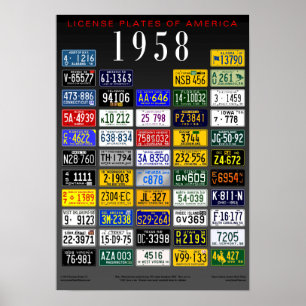 Póster Poster de Licencias de América - 1958