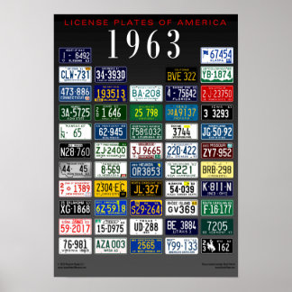 Póster Poster de Licencias de América - 1963
