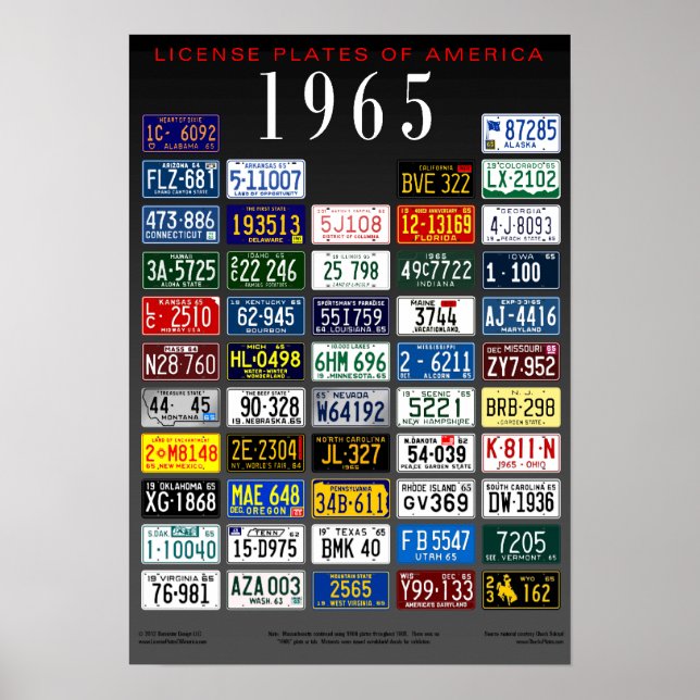Póster Poster de Licencias de América - 1965 (Frente)