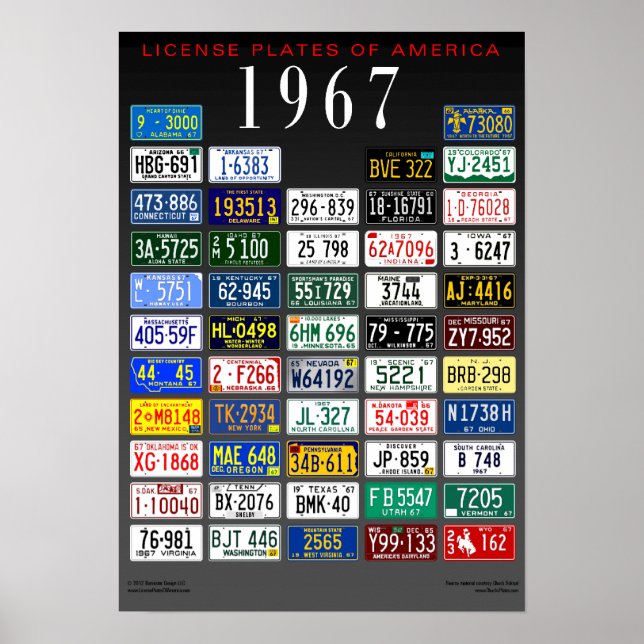 Póster Poster de Licencias de América - 1967 (Frente)