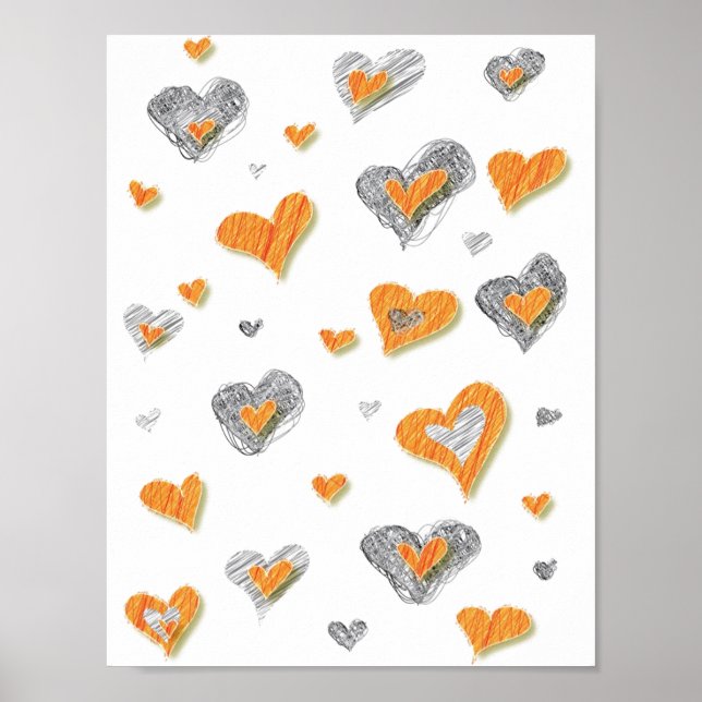 Póster Poster de lienzo Art Hearts (Frente)