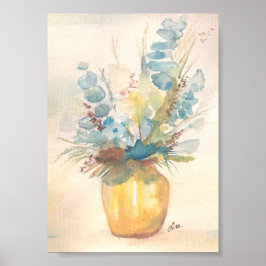 Póster Poster de lienzo Floral Blues Premium (5x7)