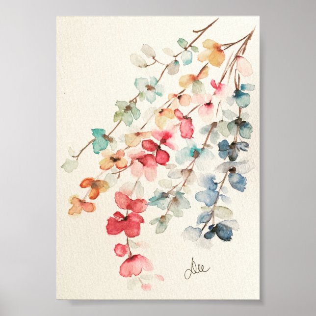 Póster Poster de lienzo Floral Waterfall Premium (5x7) (Frente)