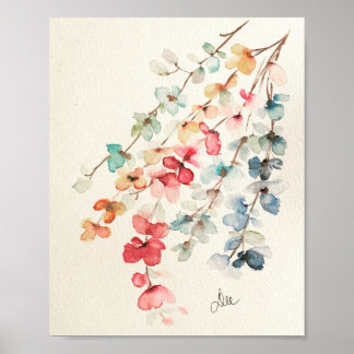 Póster Poster de lienzo Floral Waterfall Premium (8x10)