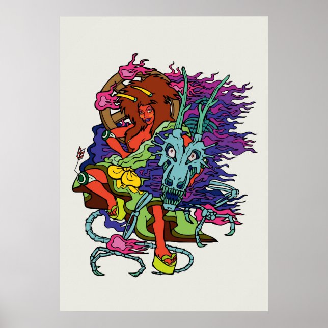 Póster Poster de lienzo Hannya wrestler (Frente)