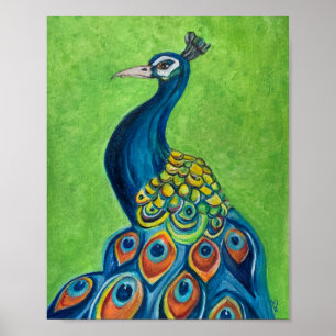 Póster Poster de lienzo Peacock Premium (8x10)