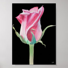 Póster Poster de lienzo Premium de rosa simple (5x7)