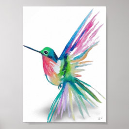 Póster Poster de lienzo Premium Hummingbird Rainbow Hummi