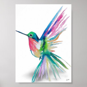 Póster Poster de lienzo Premium Hummingbird Rainbow Hummi