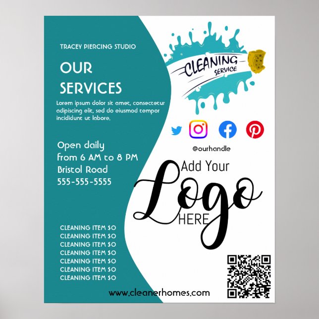 Póster poster de limpieza más limpia folleto poster STUDI (Frente)