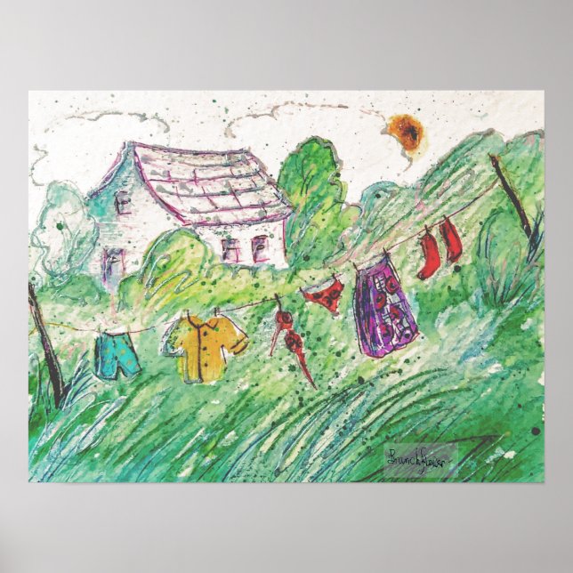 Póster Poster de línea de ropa de país (Frente)