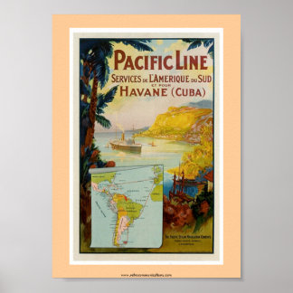 Póster Poster de línea del Pacífico