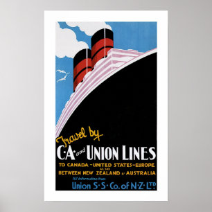 Póster Poster de líneas de unión Art Deco