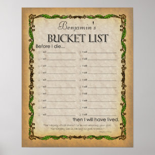 Póster Poster de lista de cubo