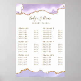 Póster Poster de lista de precios de artículos de lavado