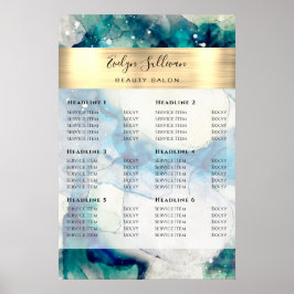 Póster Poster de lista de precios de Relieve metalizado d