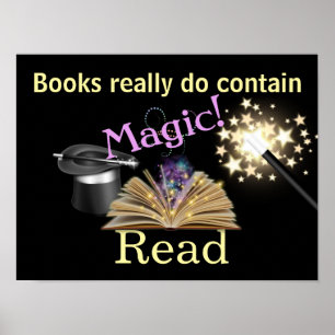 Póster Poster de literatura de libros mágicos