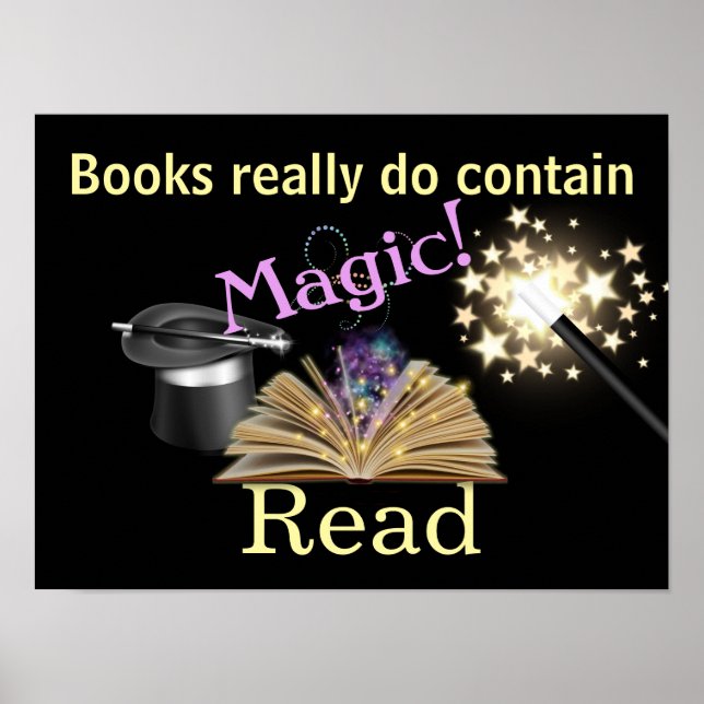 Póster Poster de literatura de libros mágicos (Frente)