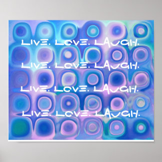 Póster Poster de Live Love Laugh - PURPLE & TURQUOISE