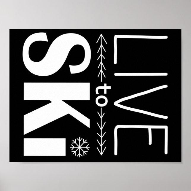 Póster Poster de Live to Ski (básico) - negro (Frente)
