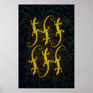 PÓSTER POSTER DE LIZARDS LOUNGING