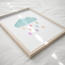 Poster de lluvia y nubes pastel