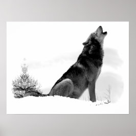 Póster Poster de Lobo de la Madera de Alaskan