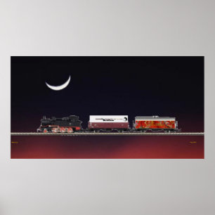 Póster Poster de locomotora de licitación