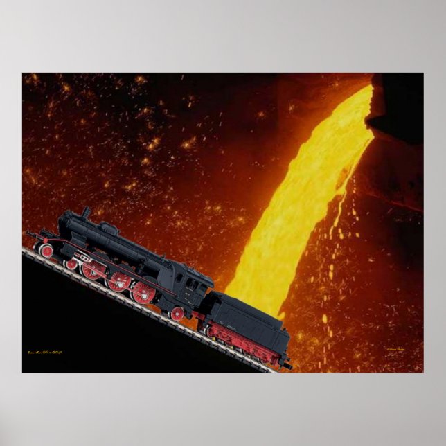 Póster Poster de locomotora de trenes Express (Frente)