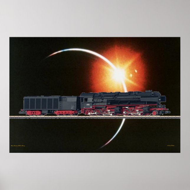 Póster Poster de locomotora de vapor (Frente)
