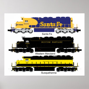 Póster POSTER de locomotora diesel SD40